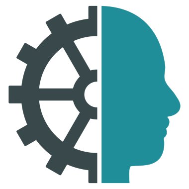 Cyborg vites düz vektör piktogram