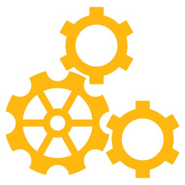 Cogwheels düz vektör piktogram