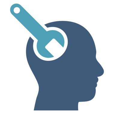 Beyin aracı düz vektör piktogram