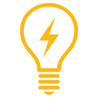 Elektrikli ampul düz vektör piktogram