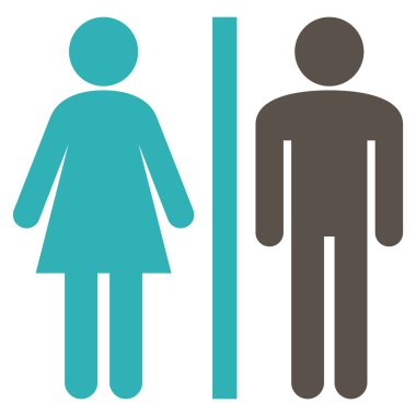 Tuvalet kişi düz vektör piktogram