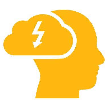 Beyin fırtınası düz vektör piktogram