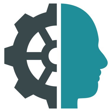 Cyborg vites düz vektör piktogram