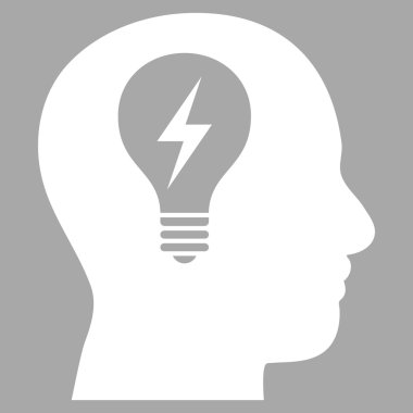 Kafası ampul düz vektör piktogram