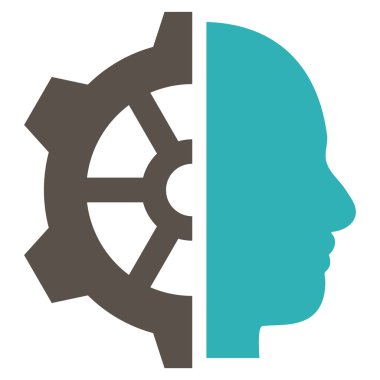 Cyborg vites düz vektör piktogram