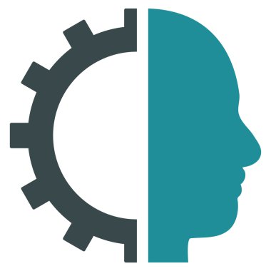 Cyborg vites düz vektör piktogram