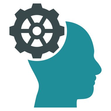 Düz vektör piktogram kafa dişli