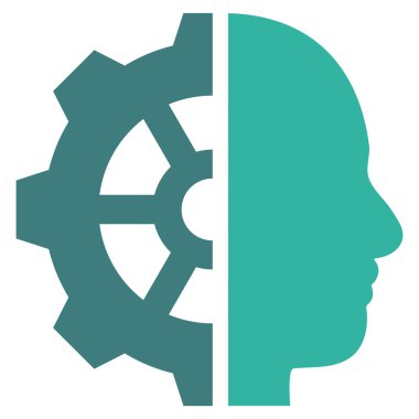 Cyborg vites düz vektör piktogram