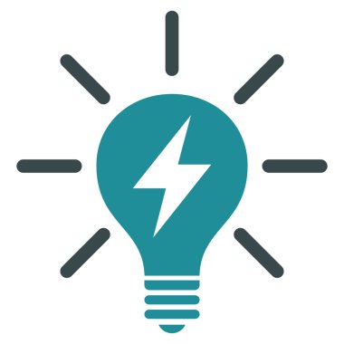 Elektrik ışık ampul düz vektör piktogram