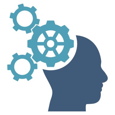 Beyin mekanik düz vektör piktogram