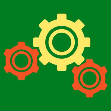 Cogwheels düz vektör piktogram