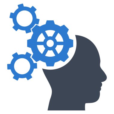 Beyin mekanik düz vektör piktogram