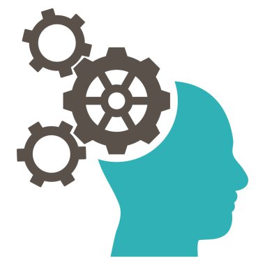 Beyin mekanik düz vektör piktogram