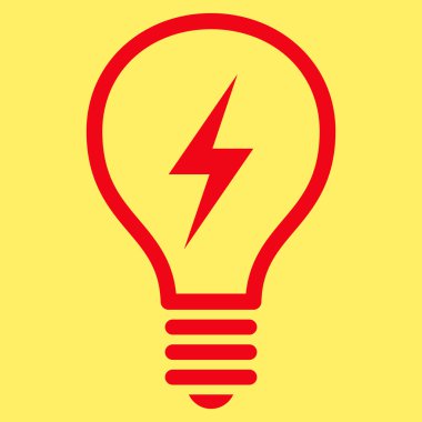 Elektrikli ampul düz vektör piktogram