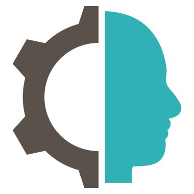 Cyborg vites düz vektör piktogram