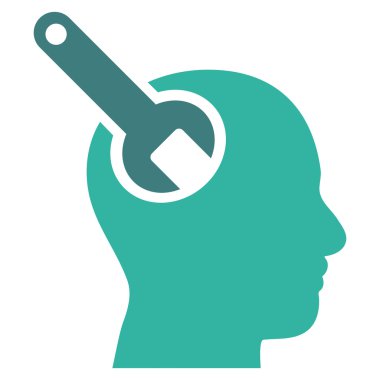 Beyin aracı düz vektör piktogram