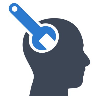 Beyin aracı düz vektör piktogram