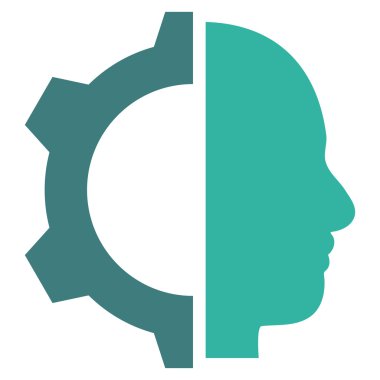 Cyborg vites düz vektör piktogram