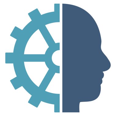 Cyborg vites düz vektör piktogram