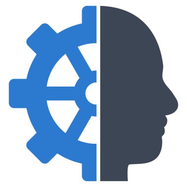 Cyborg vites düz vektör piktogram