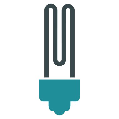 Floresan ampul düz vektör piktogram