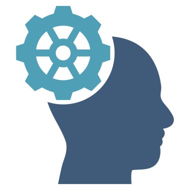 Düz vektör piktogram kafa dişli