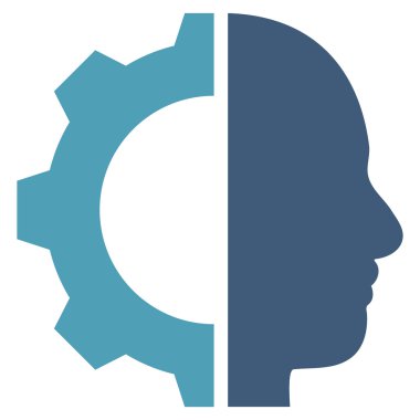 Cyborg vites düz vektör piktogram