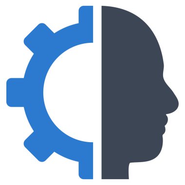 Cyborg vites düz vektör piktogram