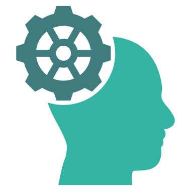 Düz vektör piktogram kafa dişli