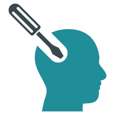 Beyin aracı düz vektör piktogram