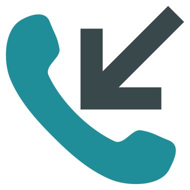 Gelen çağrı düz vektör piktogram