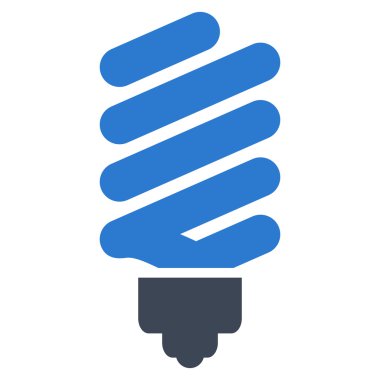 Floresan ampul düz vektör piktogram