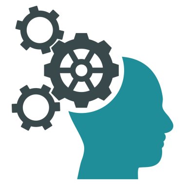 Beyin mekanik düz vektör piktogram