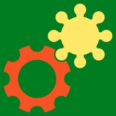 Cogwheels düz vektör piktogram