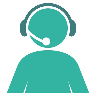 Çağrı merkezi Yöneticisi düz vektör piktogram