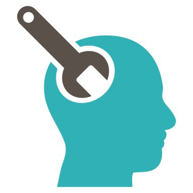 Beyin aracı düz vektör piktogram