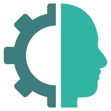 Cyborg vites düz vektör piktogram