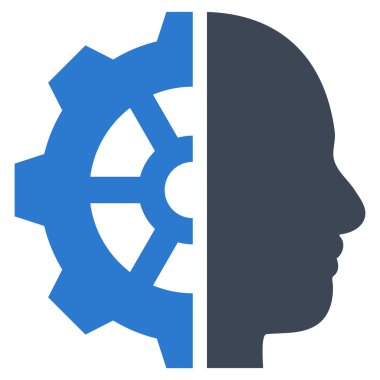 Cyborg vites düz vektör piktogram