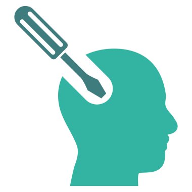 Beyin aracı düz vektör piktogram