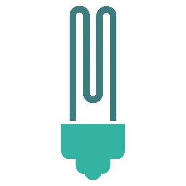 Floresan ampul düz vektör piktogram