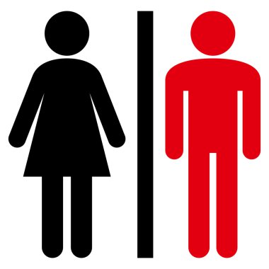 Lavabo kişi düz vektör piktogram