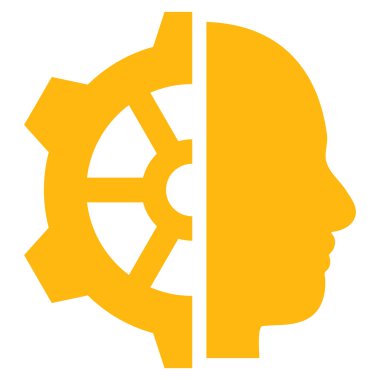 Cyborg vites düz vektör piktogram