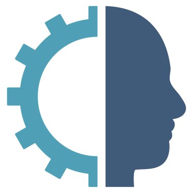 Cyborg vites düz vektör piktogram