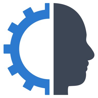 Cyborg vites düz vektör piktogram