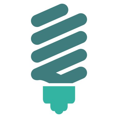 Floresan ampul düz vektör piktogram