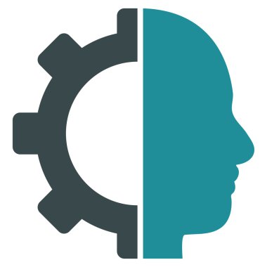 Cyborg vites düz vektör piktogram