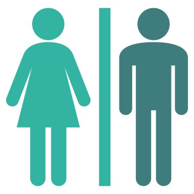 Wc Persons Düz Vektör Piktogram