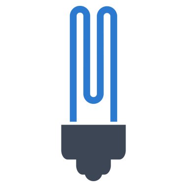 Floresan ampul düz vektör piktogram