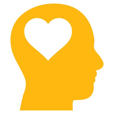 Sevgili baş düz vektör piktogram