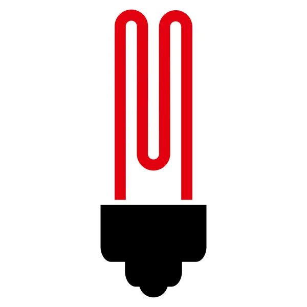 Pittogramma vettoriale piatto della lampadina fluorescente — Vettoriale Stock